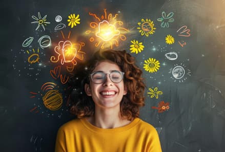 Person representing mental clarity, creativity, and emotional well-being